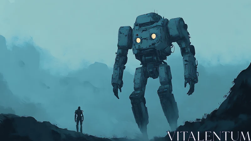 Colossal fogwalker pauses to meet its lone human maker