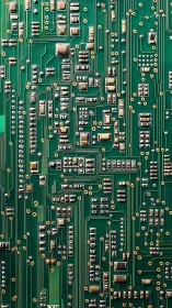 Emerald circuit maze where tiny metal pathways quietly hum.