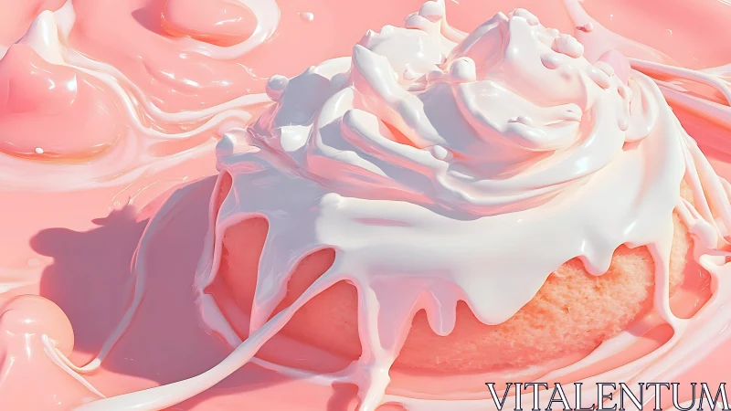 Fluid Topography: Salmon-Pink Gelid Morphologies with Glossy Erosion Dynamics.