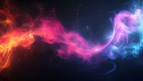 Luminous Energy Flow: Red-to-Blue Gradient Plasma Stream