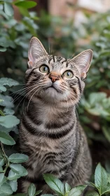 Tabby Guardian Contemplates the Verdant World Beyond