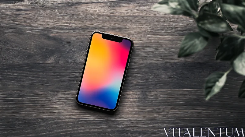Modern Smartphone with Vibrant Gradient Display.