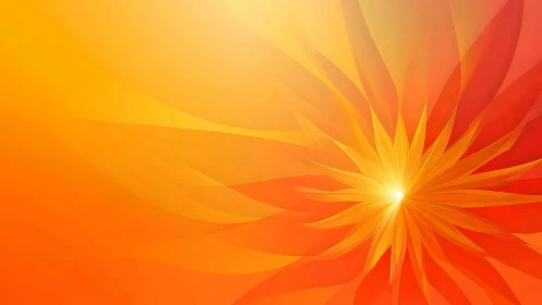 Radiant orange sunburst unfolds in a warm abstract glow