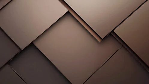 Layered bronze panels in minimal geometric 3D composition.