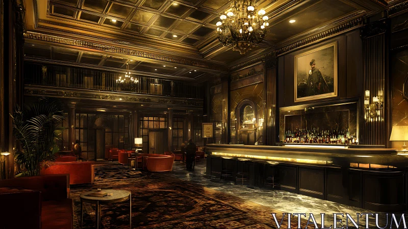 Midnight chandeliers whisper above a gilded hotel bar