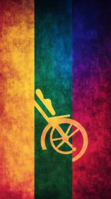 Disabled Accessibility Symbol Over Cameroon Flag Gradient Texture