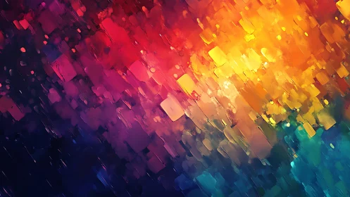 Vivid abstract digital painting with colorful geometric brush strokes.