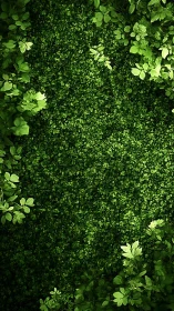 Vertical botanical frame with vivid leafy border composition.