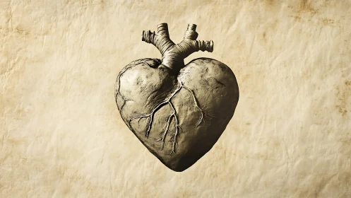 Anatomical Heart: Nature's Intricate Pulse Sculpted Stone.