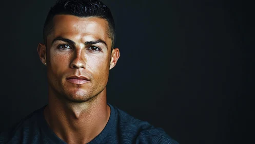 Close-up male portrait against plain dark background.