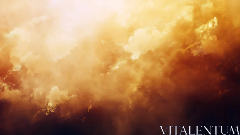 Radiant golden cumulonimbus rendered with cinematic contrast