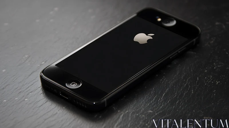 Sleek Black iPhone Rests in Elegant Minimalism.