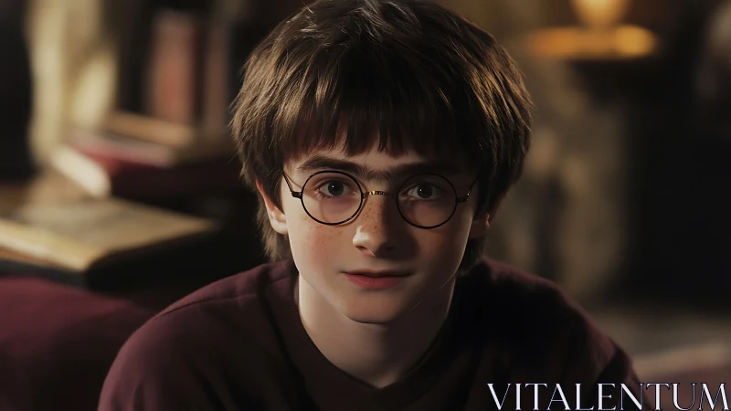 Youthful subject in soft tungsten portrait lighting study.