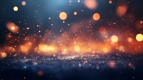 Stardust sparks across a twilight horizon of liquid light.