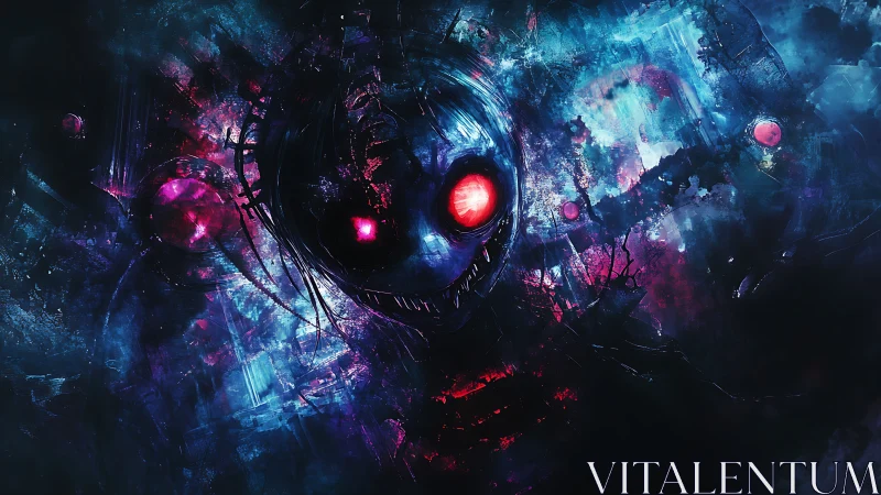 Glowing cosmic phantom drifting through electric nebulae.