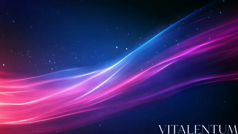 Cosmic Neon Streamers Drift Across a Midnight Pixel Sky.