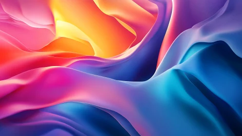 Digital painting of flowing chromatic folds in immersive motion.