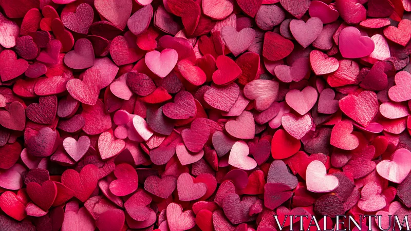 Layers of Love: Heart Confetti in Pink and Red.