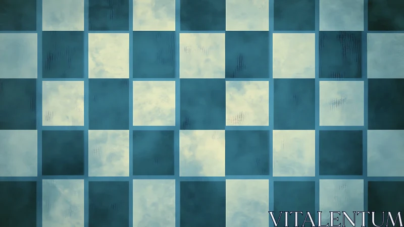 Soft teal checkerboard pattern glows with gentle rhythm