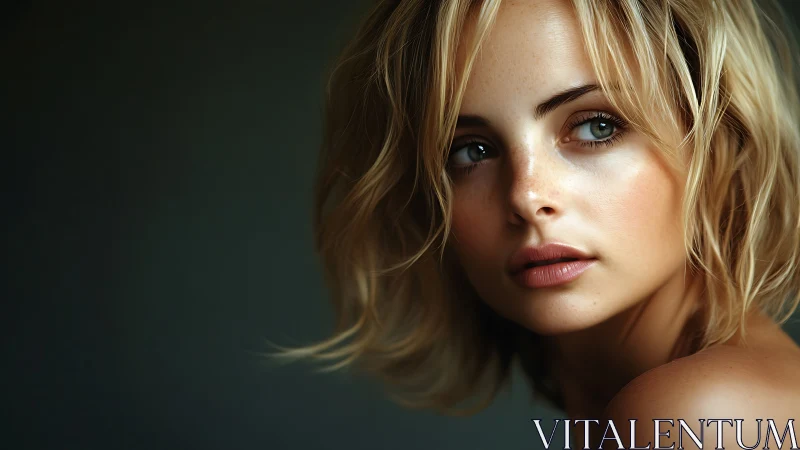 Soft side-lit portrait renders luminous blonde skin tones