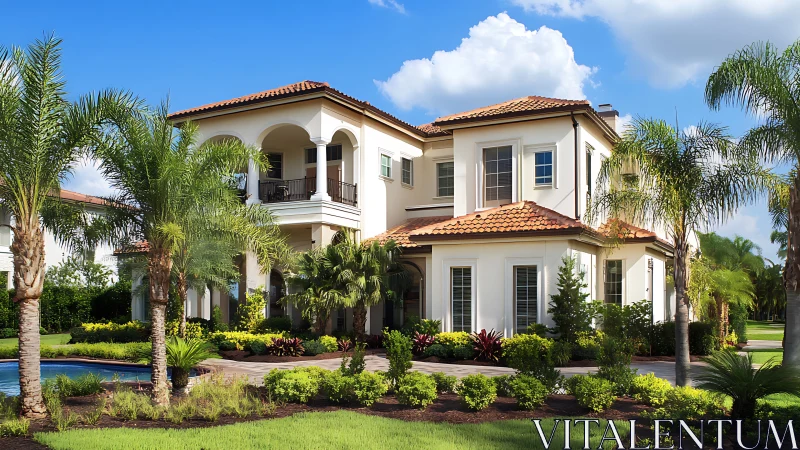 Sunlit palmside villa basking in quiet suburban luxury.