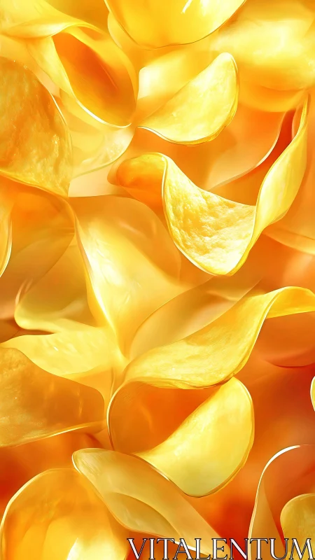 Golden petals in soft swirling waves of glowing light.
