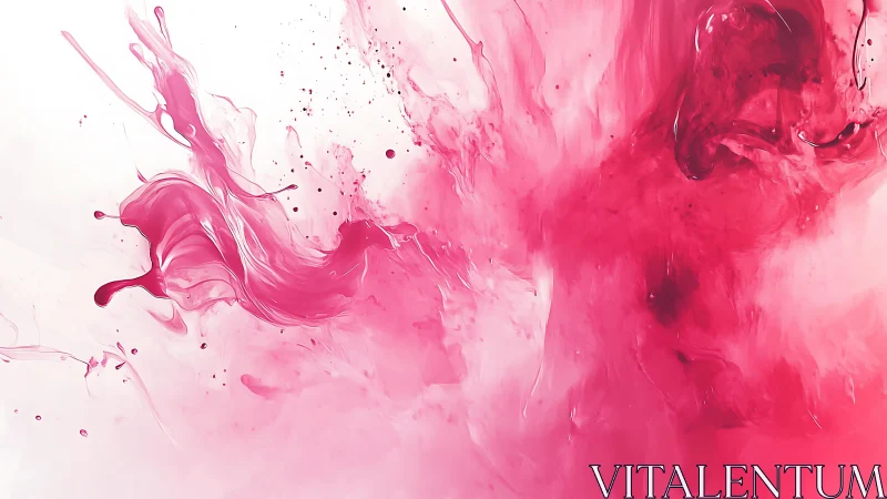 Vibrant Pink Ink in Water Abstract Art with Fluid Motion.