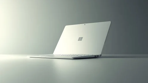 Minimalist silver laptop in controlled studio illumination.