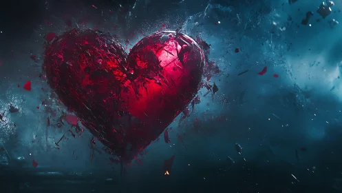 Fractured Crimson Heart: Volumetric Light Rendering with Particle Dissipation