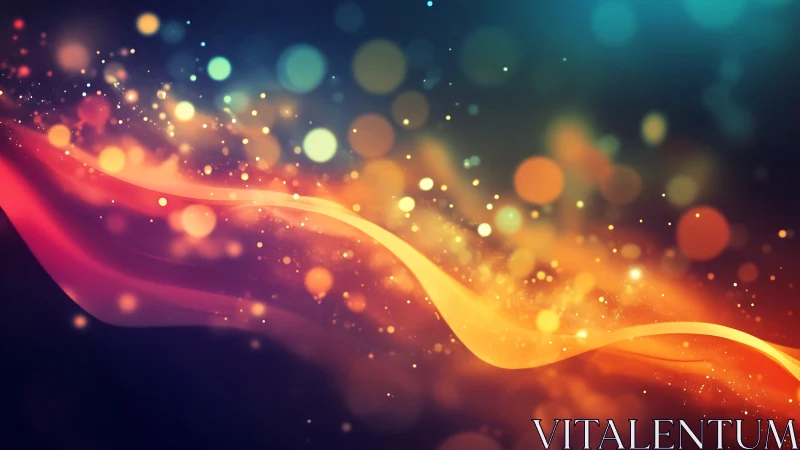 Glowing ribbons of color dance gently through dreamy light