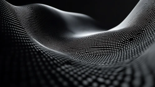 Monochrome wave surface formed by dense digital dots.