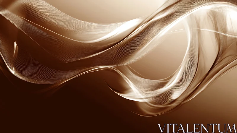 Silken light waves flow across warm monochrome space.