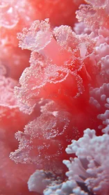Close macro view of soft pink coral polyps underwater.