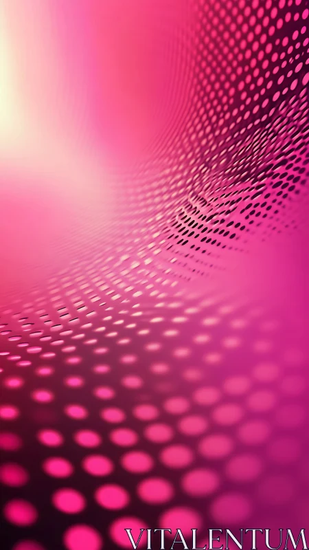 Radial magenta dot-field gradient with curved depth mapping