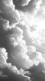 Silver-lined storm clouds curling toward quiet daylight.