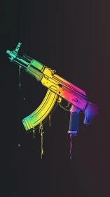 Chromatic AK platform rendered as dripping spectral gradient.