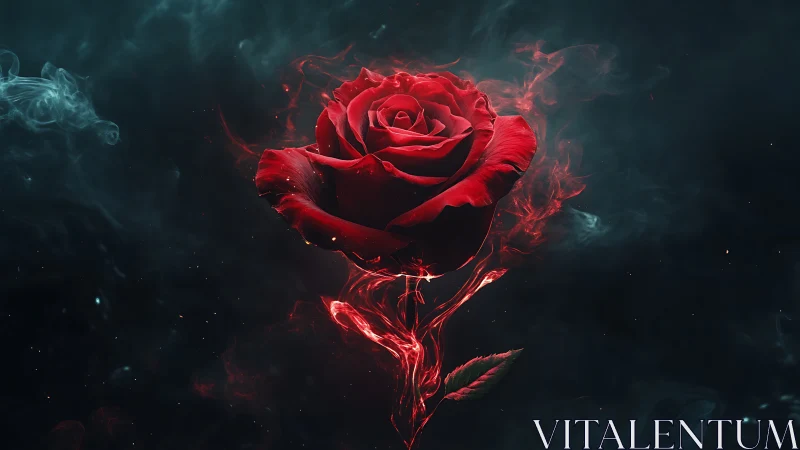 Inferno Bloom: A Rose Forged from Celestial Fire.