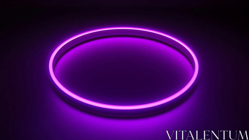 Neon magenta light ring glows softly in a dark void