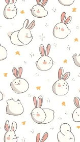 Cartoon rabbit silhouettes form repeating vector illustration