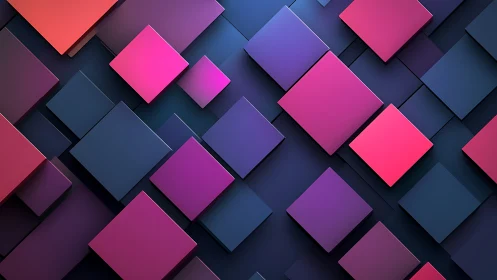 Isometric 3D gradient squares with layered geometric depth
