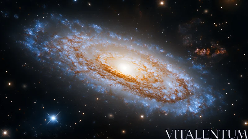 Spiral galaxy with bright core and extended star-forming disk.