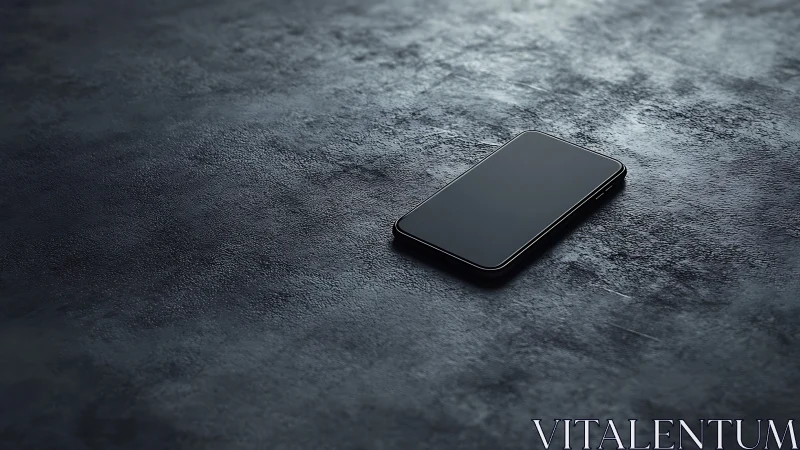 Sleek Smartphone on Dark Textured Surface.
