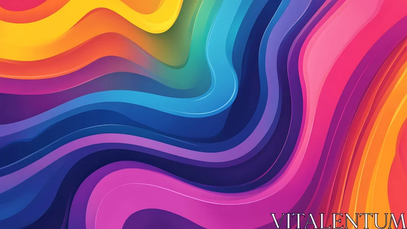 Layered neon color waves flow across abstract gradient field.