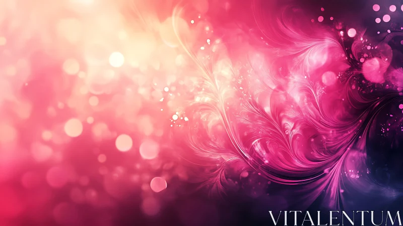 Radiant pink swirls dance through glowing dreamy light