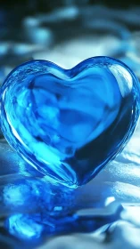 Luminous Blue Heart: Crystal Ice Form.
