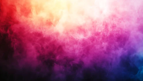 Radiant multicolor fog drifts in a dreamy gradient haze.