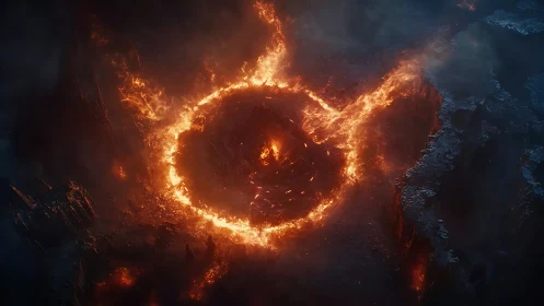 Molten Sphere Erupts in Apocalyptic Fire and Shadow.