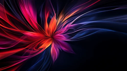 Abstract radial light petals on dark gradient background.