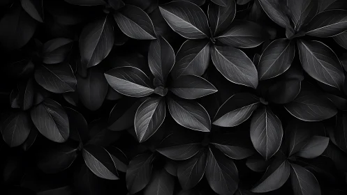 Moonlit leaves compose a quiet monochrome forest chorus