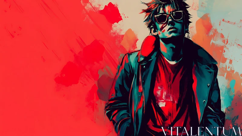 Chromatic rebel portrait in high-contrast digital pigment field.